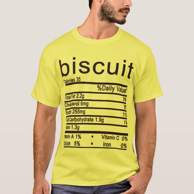 biscuit Näringsfacts Funny Thanksgiving T Shirt (Framsida)