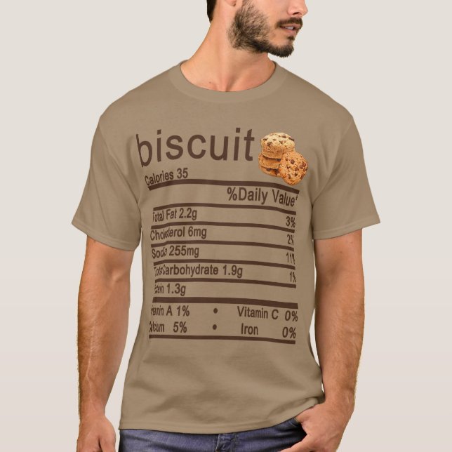 biscuit Näringsfacts Funny Thanksgiving T Shirt (Framsida)