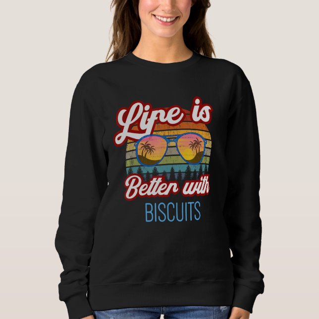 Biscuit Retro Sunset. Livet är bättre med biscuber T Shirt (Framsida)