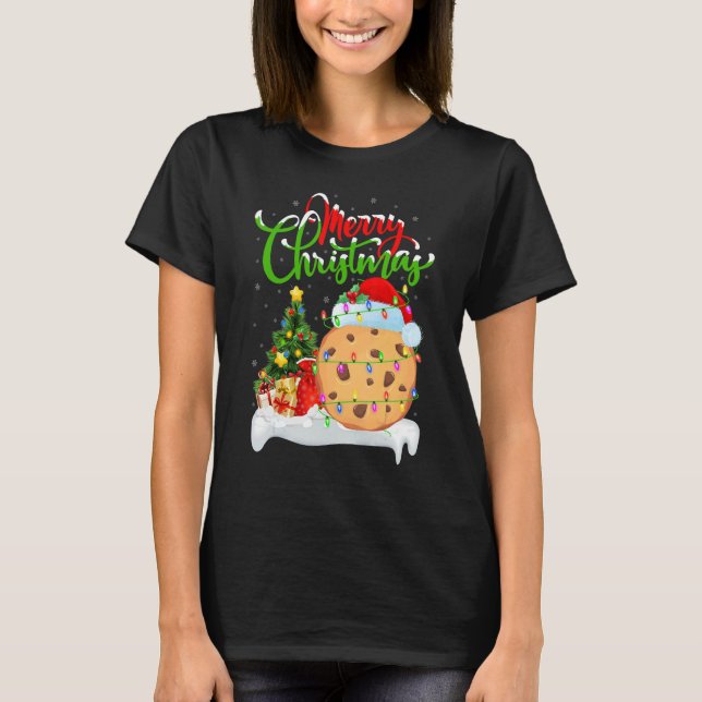 Biscuit   Xmas Decorations Santa Biscuit Christmas T Shirt (Framsida)