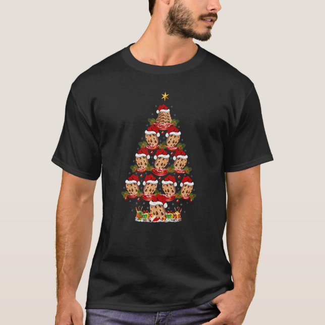 Biscuit  Xmas Holiday Santa Biscuit Christmas Tree T Shirt (Framsida)