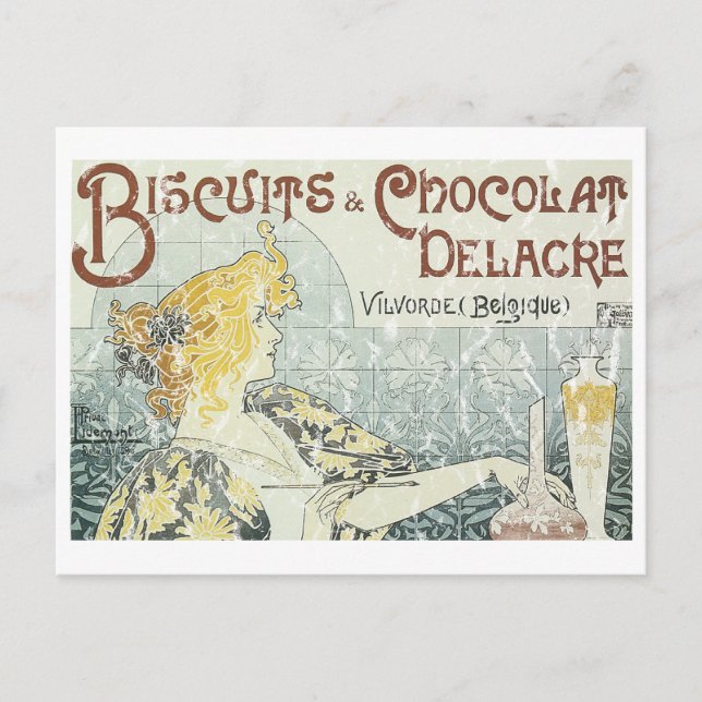 Biscuits & Chocolate Delacre - nödlidande Vykort (Framsida)