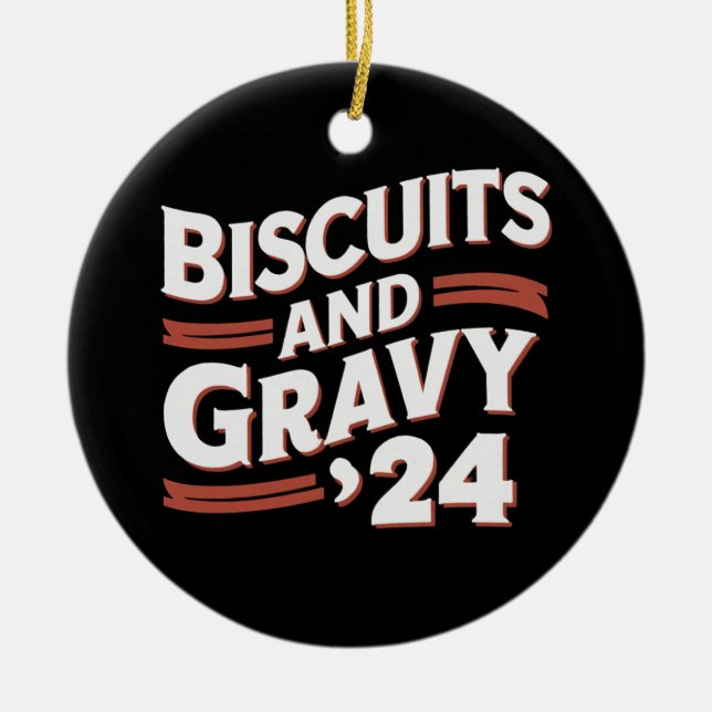 Biscuits Gravy 2024 Presidentvalet Food Julgransprydnad Keramik (Framsidan)