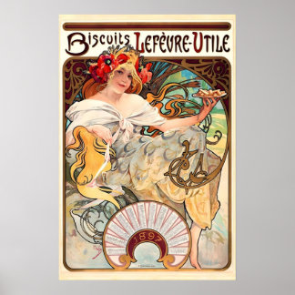 Biscuits Lefevre-Utile 1896 POSTER TRYCK A1