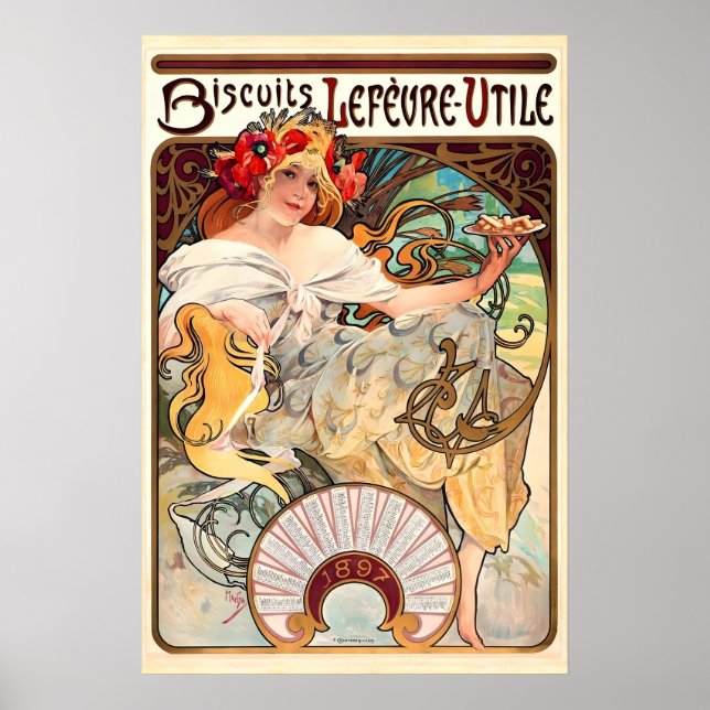 Biscuits Lefevre-Utile 1896 POSTER TRYCK A1 (Framsidan)