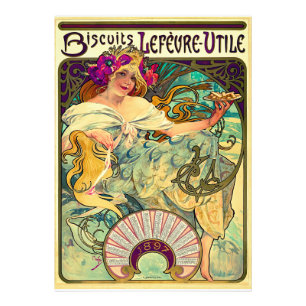 Biscuits Lefevre-Utile av Alphonse Mucha (1896) Fototryck
