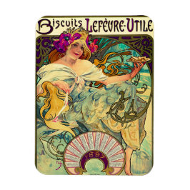 Biscuits Lefevre-Utile av Alphonse Mucha (1896) Magnet
