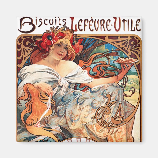 Biscuits Lefevre-Utile, Mucha Magnet (Framsidan)