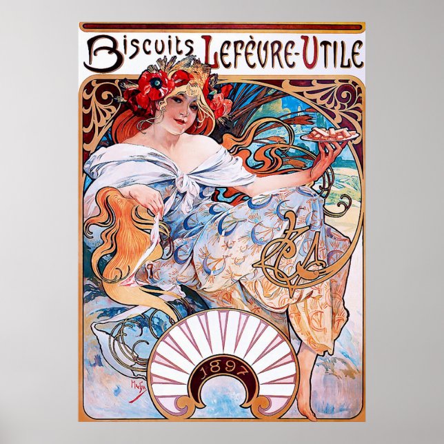 Biscuits Lefèvre-Utile ~ Vintage Advertising Poster (Framsidan)
