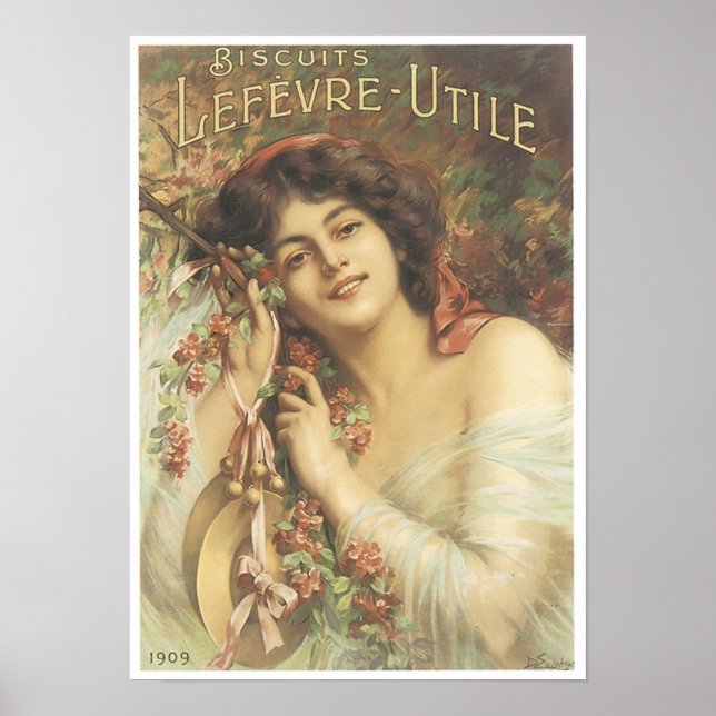 Biscuits Lefevre Utile Vintage annons 2 Poster (Framsidan)