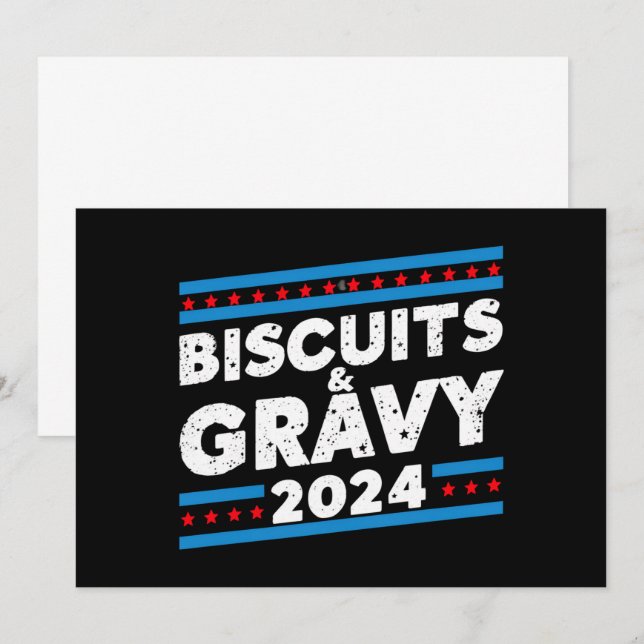 Biscuits och Gravy 2024 Presidentval 2024 Inbjudningar (Fram/baksida)