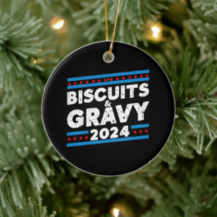 Biscuits och Gravy 2024 Presidentval 2024 Julgransprydnad Keramik