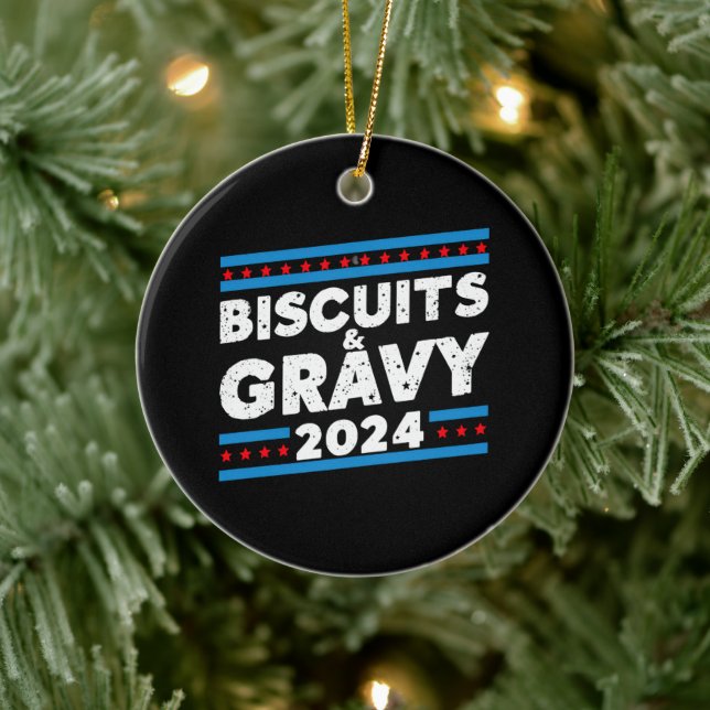 Biscuits och Gravy 2024 Presidentval 2024 Julgransprydnad Keramik (Träd)
