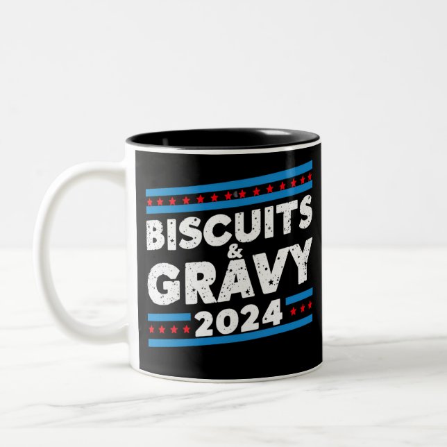 Biscuits och Gravy 2024 Presidentval 2024 Två-Tonad Mugg (Vänster)