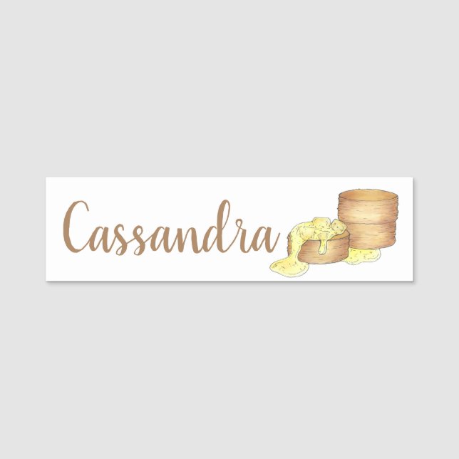 Biscuits och Gravy Breakfast Food Middag Waitress Namnbricka (Framsida)