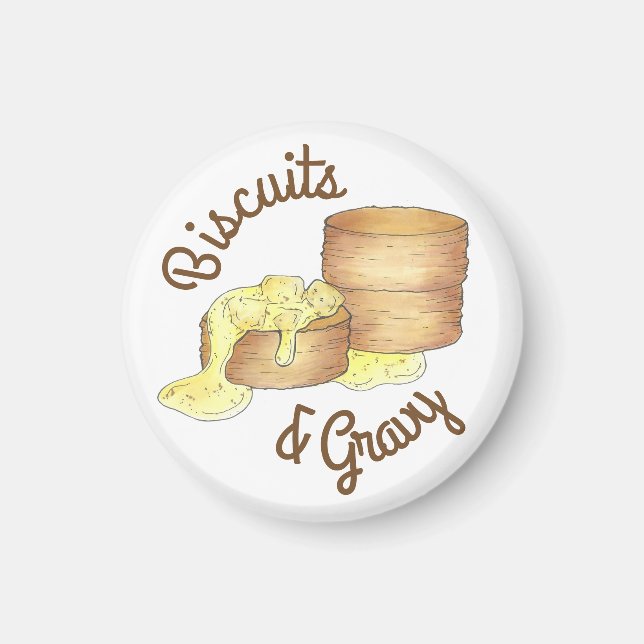 Biscuits och Sause Gravy Southern Breakfast Food Magnet (Framsidan)