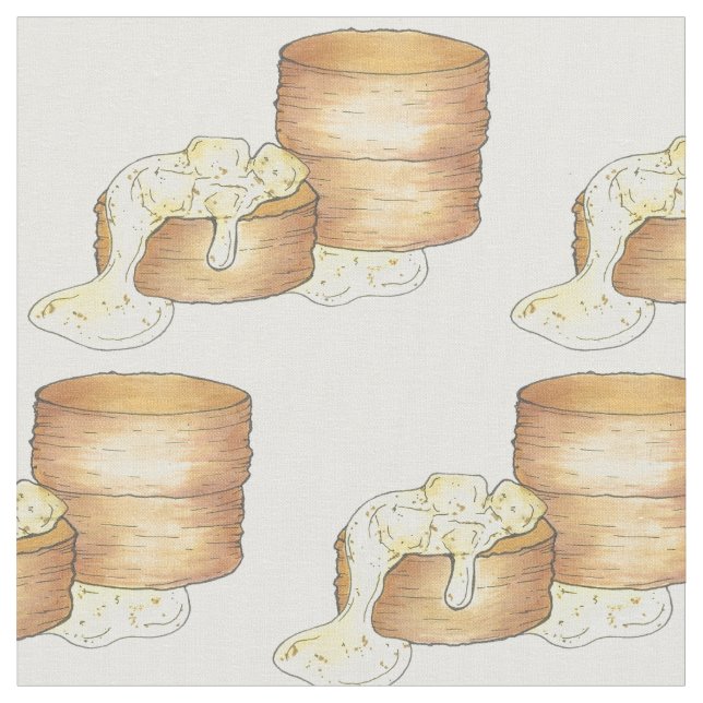 Biscuits och Sause Gravy Southern Breakfast Food Tyg (Närbild)