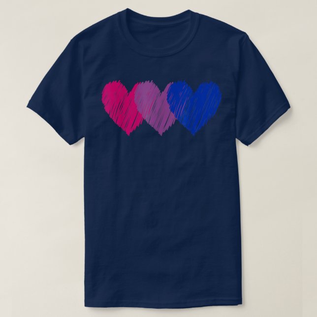Biseual Flag Hearts Love  LGBT Bi Pride  T Shirt (Design framsida)