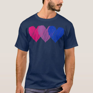 Biseual Flag Hearts Love LGBT Bi Pride T Shirt