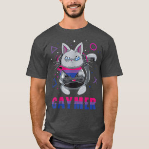 Biseual Gaymer Geek Pride Lesbisk Trans Cat Video T Shirt