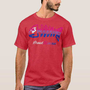 Biseual Pride Fish Skeleton Funny HGBTQ Biseuality T Shirt