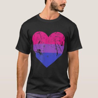 Biseuell Pride HBT-flagg Kärlek Hjärtan  T Shirt