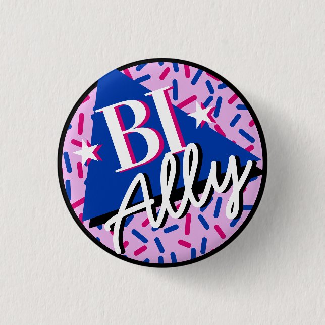 Bisexual Ally Rosa Blue Sprinkles 90 s Memphis Knapp (Framsida)