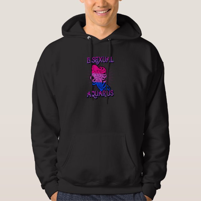 Bisexual Aquarius Zodiac Sign Birthday Horoscope L Hoodie (Framsida)