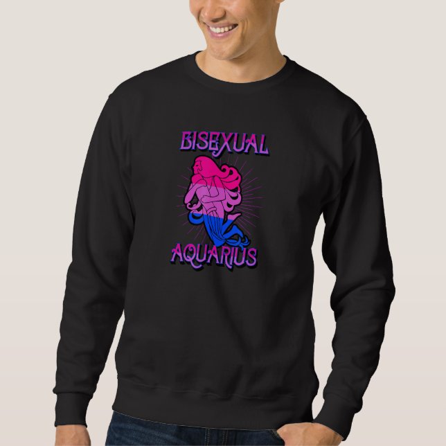 Bisexual Aquarius Zodiac Sign Birthday Horoscope L Lång Ärmad Tröja (Framsida)