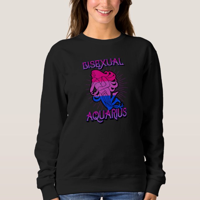 Bisexual Aquarius Zodiac Sign Birthday Horoscope L T Shirt (Framsida)