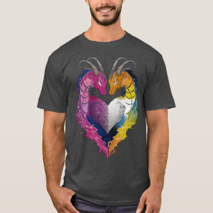 Bisexual Aroace Dragons LGBT-Pride Flagga T Shirt