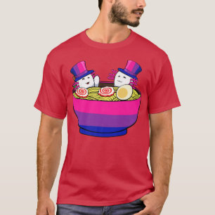 Bisexual Axolotl Ramen LGBT-Q Cute Subtle Bi Pride T Shirt