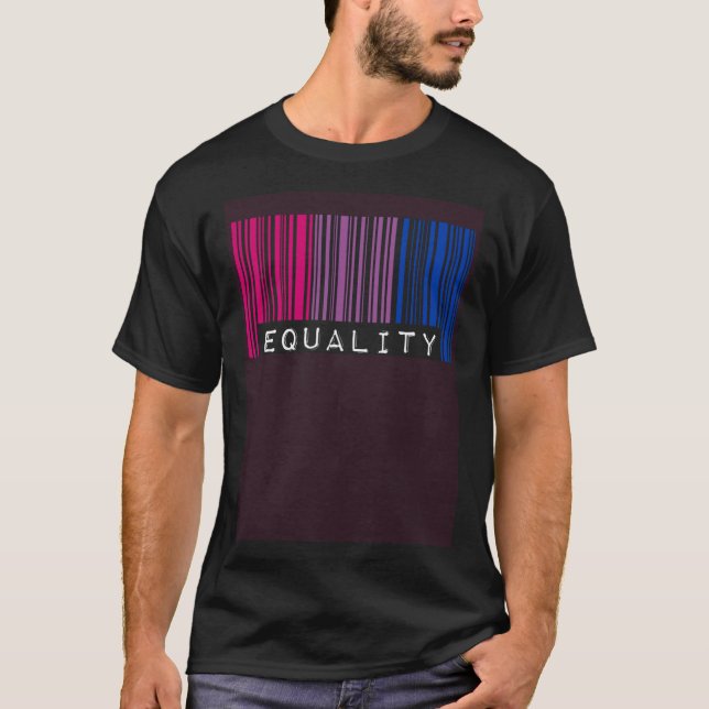 Bisexual Barcode Pride Equality Queer Aesthetic LG T Shirt (Framsida)