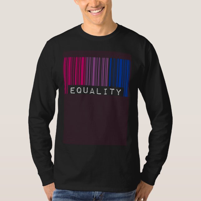 Bisexual Barcode Pride Equality Queer Aesthetic LG T Shirt (Framsida)