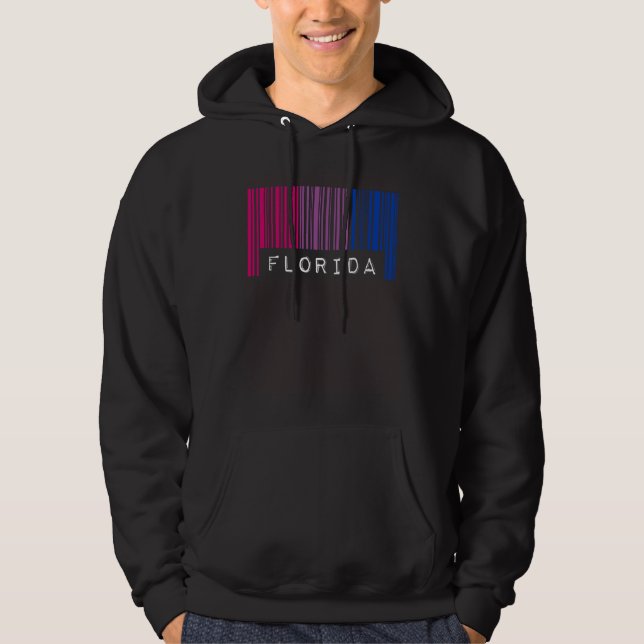Bisexual Barcode Pride Florida Queer Aesthetic LGB Hoodie (Framsida)