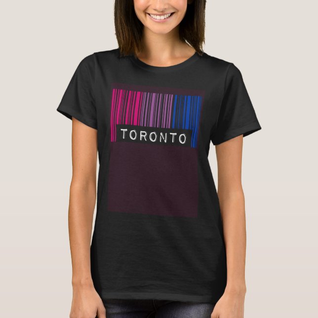 Bisexual Barcode Pride Toronto Canada Queer Aesthe T Shirt (Framsida)