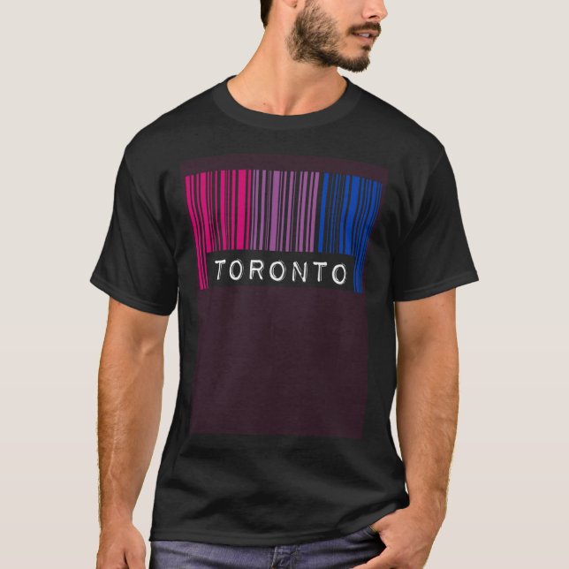 Bisexual Barcode Pride Toronto Canada Queer Aesthe T Shirt (Framsida)