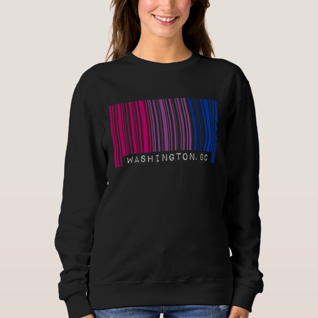 Bisexual Barcode Pride Washington DC Queer Aesthet T Shirt (Framsida)