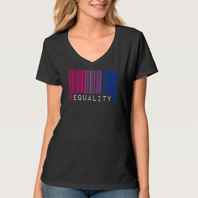Bisexual Barcode-Pridet Equality Queer Aesthetic L T Shirt (Framsida)