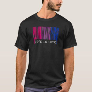 Bisexual Barcode-Pridet Kärlek är Kärlek Queer Aes T Shirt