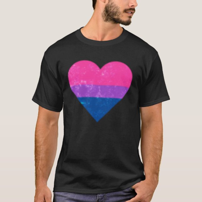 Bisexual Bi Heart-minimalism T Shirt (Framsida)