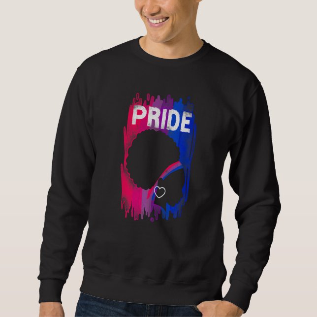 Bisexual Bi Pride Flagga Afro Black Pride Bhm Prid Lång Ärmad Tröja (Framsida)