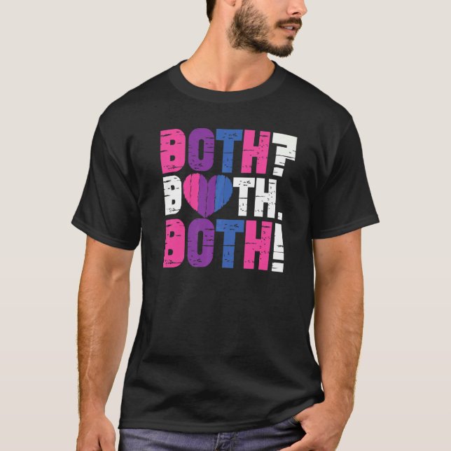 Bisexual Bi Pride Flagga Båda 1 T Shirt (Framsida)