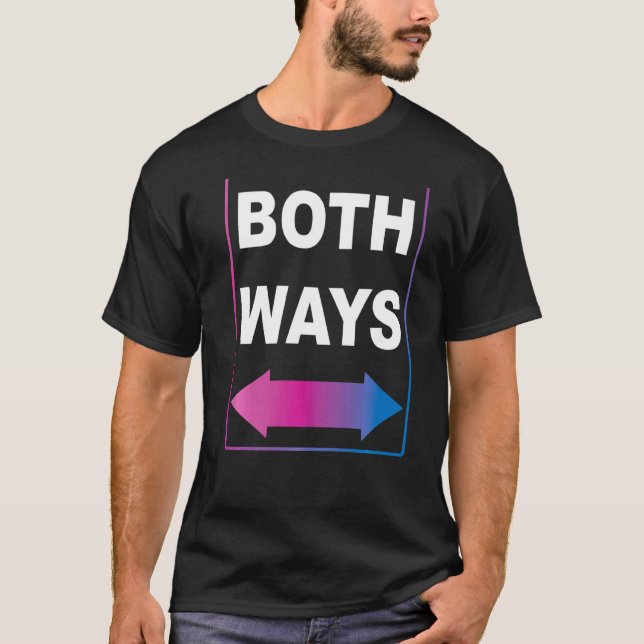 Bisexual Bi-Pride Flagga båda sätten T Shirt (Framsida)