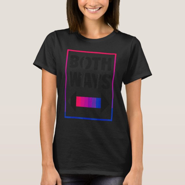 Bisexual Bi-Pride Flagga båda sätten T Shirt (Framsida)
