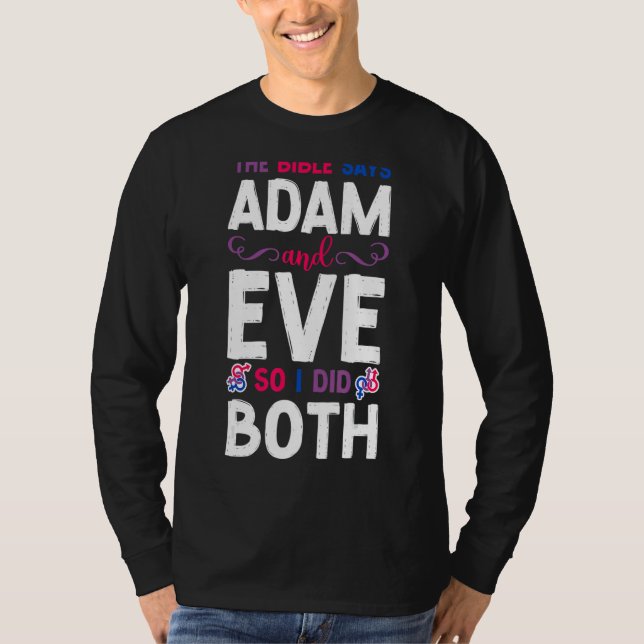 Bisexual Bi Pride Flagga Bible Bibeln säger Adam & T Shirt (Framsida)