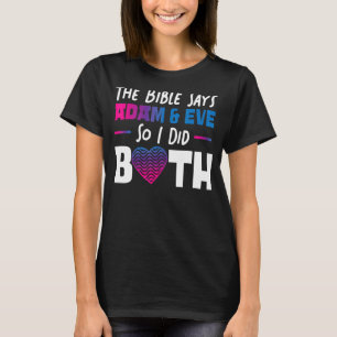 Bisexual Bi Pride Flagga Bible Bibeln säger Adam & T Shirt