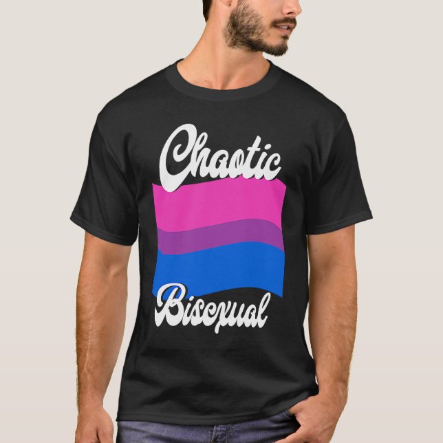 Bisexual Bi Pride Flagga Chaotic Bisexual T Shirt (Framsida)