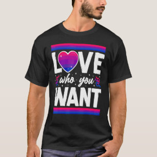 Bisexual Bi Pride Flagga Heart Kärlek som du vill T Shirt