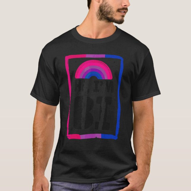 Bisexual Bi Pride Flagga Hi I är Bi T Shirt (Framsida)